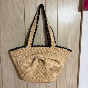 Kate Spade Raffia Bow Tote Bag